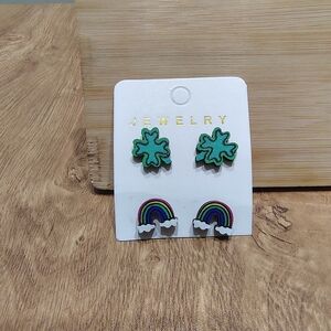 Rainbow and Clover (Set of 2) St. Patrick's Day Earrings